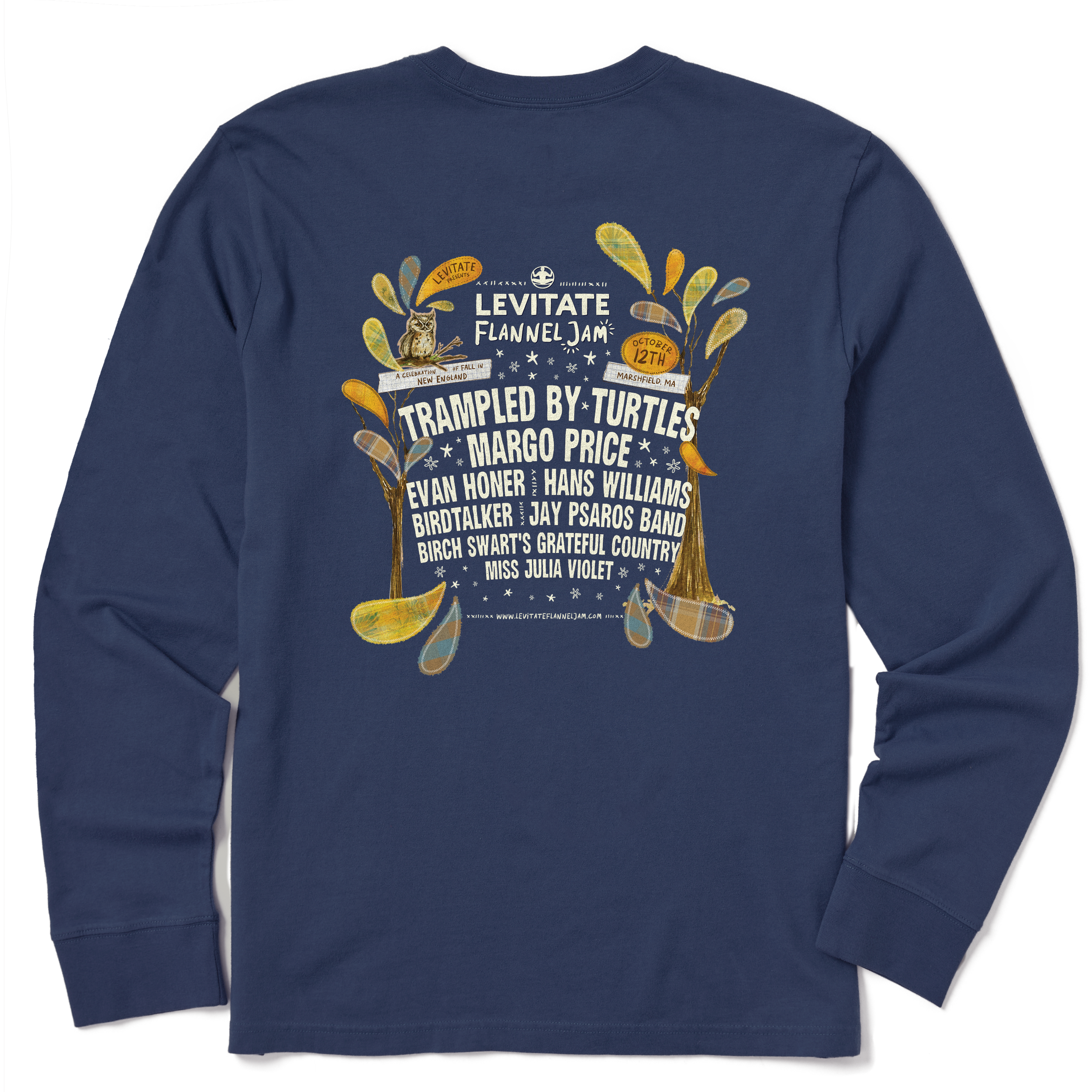 Mens Flannel Jam 24 Lineup Long Sleeve Premium Tee - Levitate