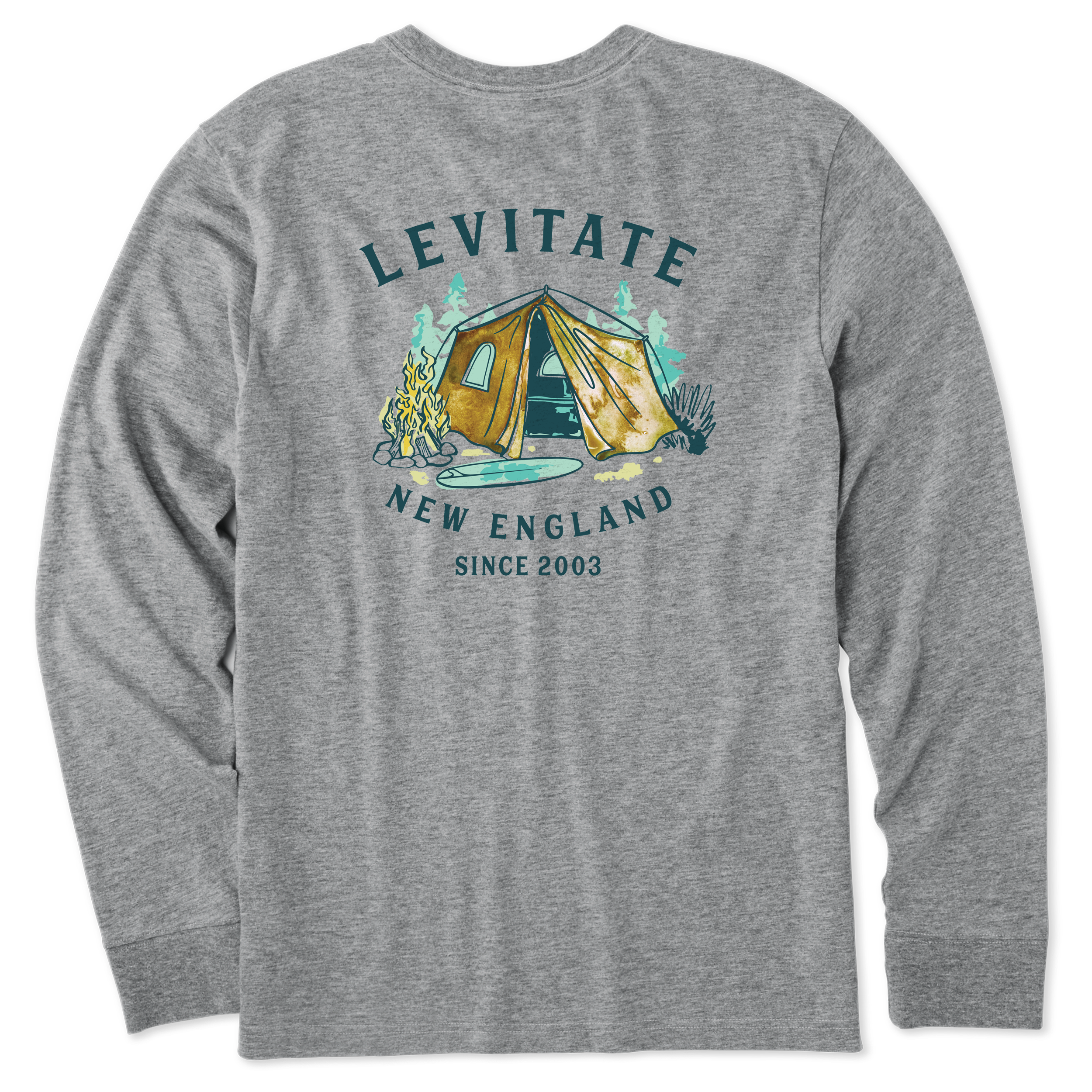 Men's Trippy Camp Long Sleeve Premium Tee - Levitate