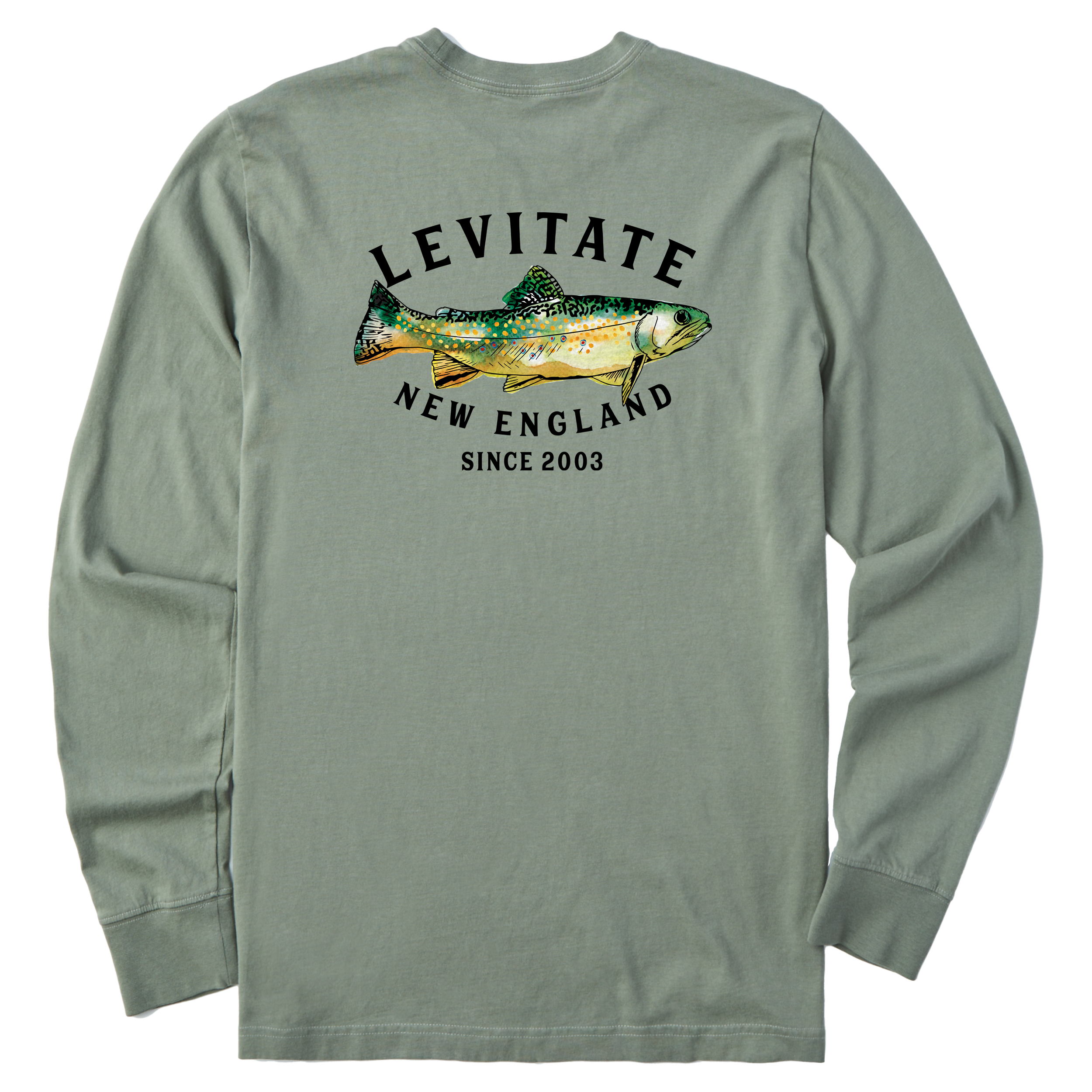 Men's Trippy Trout Long Sleeve Premium Tee - Levitate