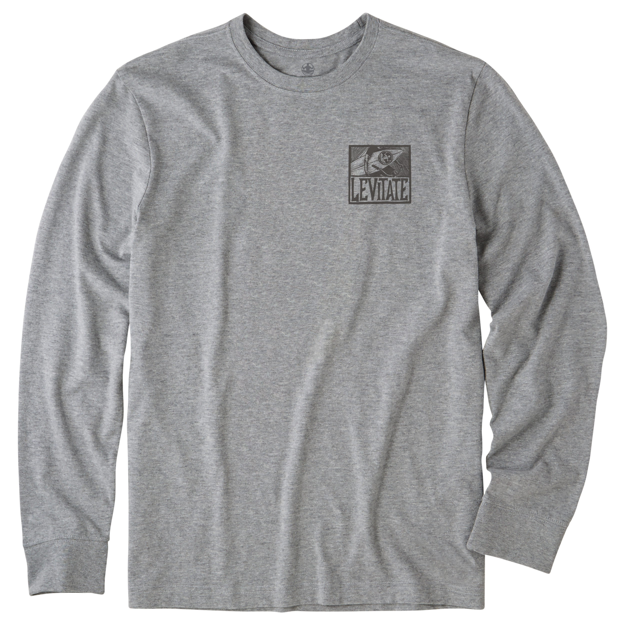 Men's Block Print Surfer Long Sleeve Premium Tee - Levitate
