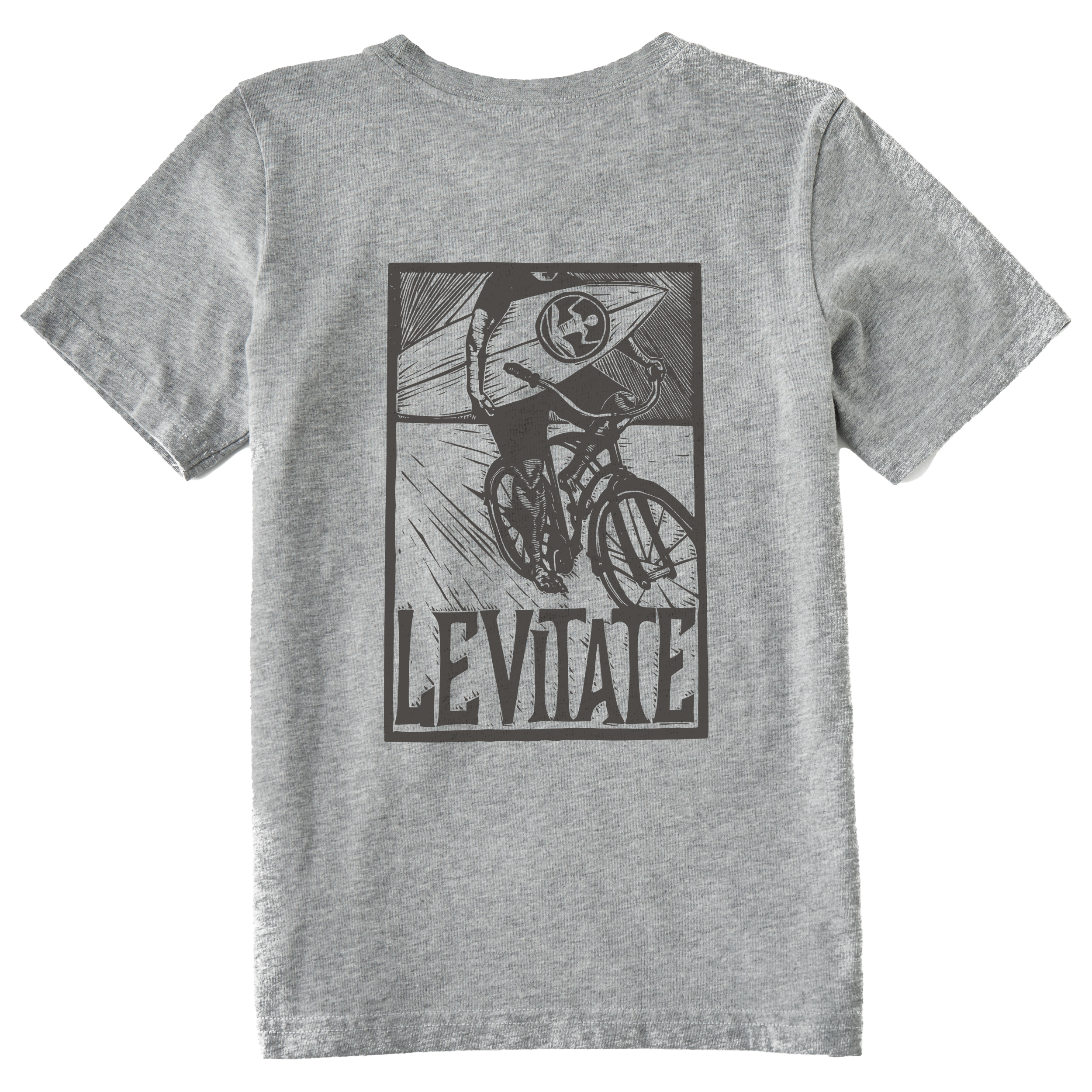Kid's Block Print Surfer Short Sleeve Premium Tee - Levitate