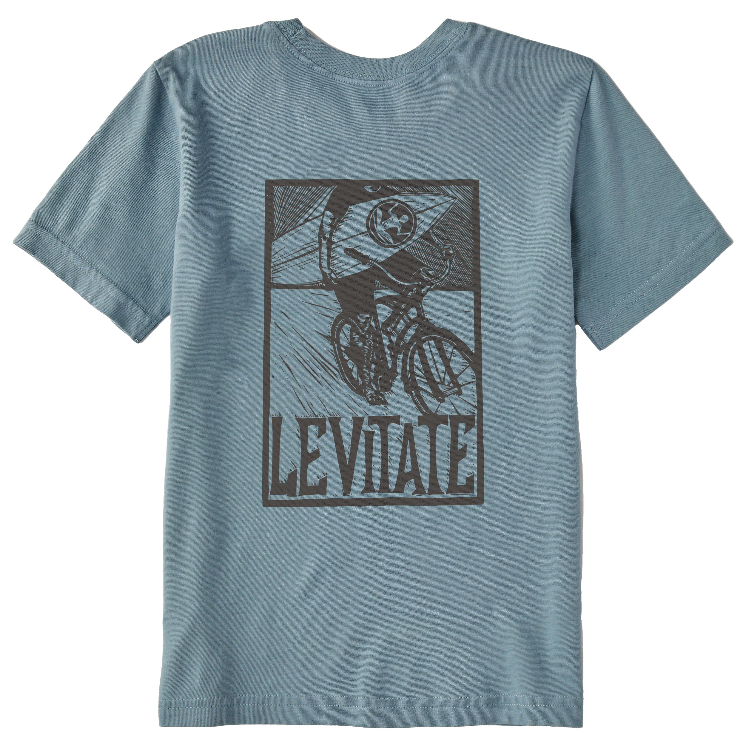 Kid's Block Print Surfer Short Sleeve Premium Tee - Levitate