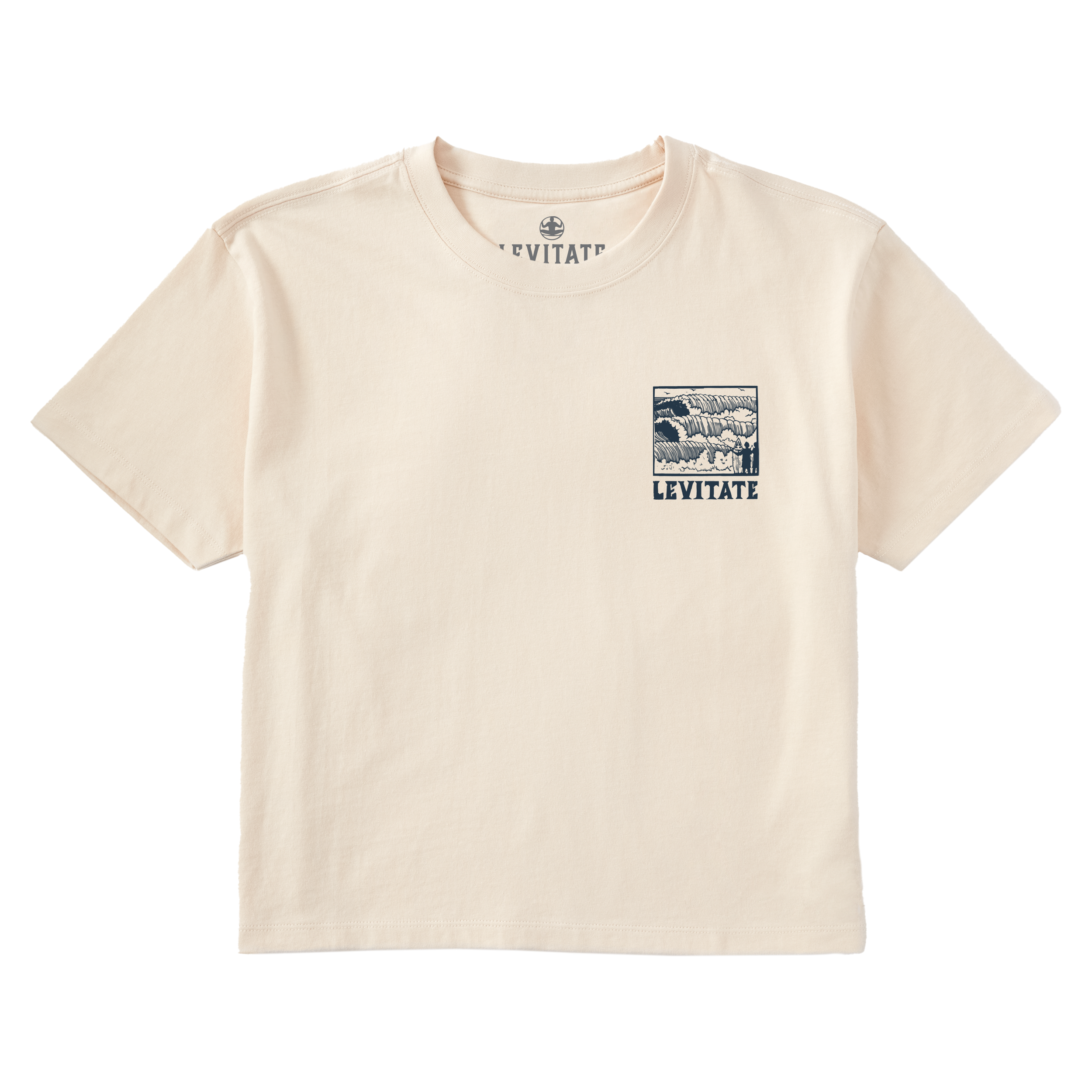 Women's Block Print Waves Short Sleeve Premium Tee - Levitate