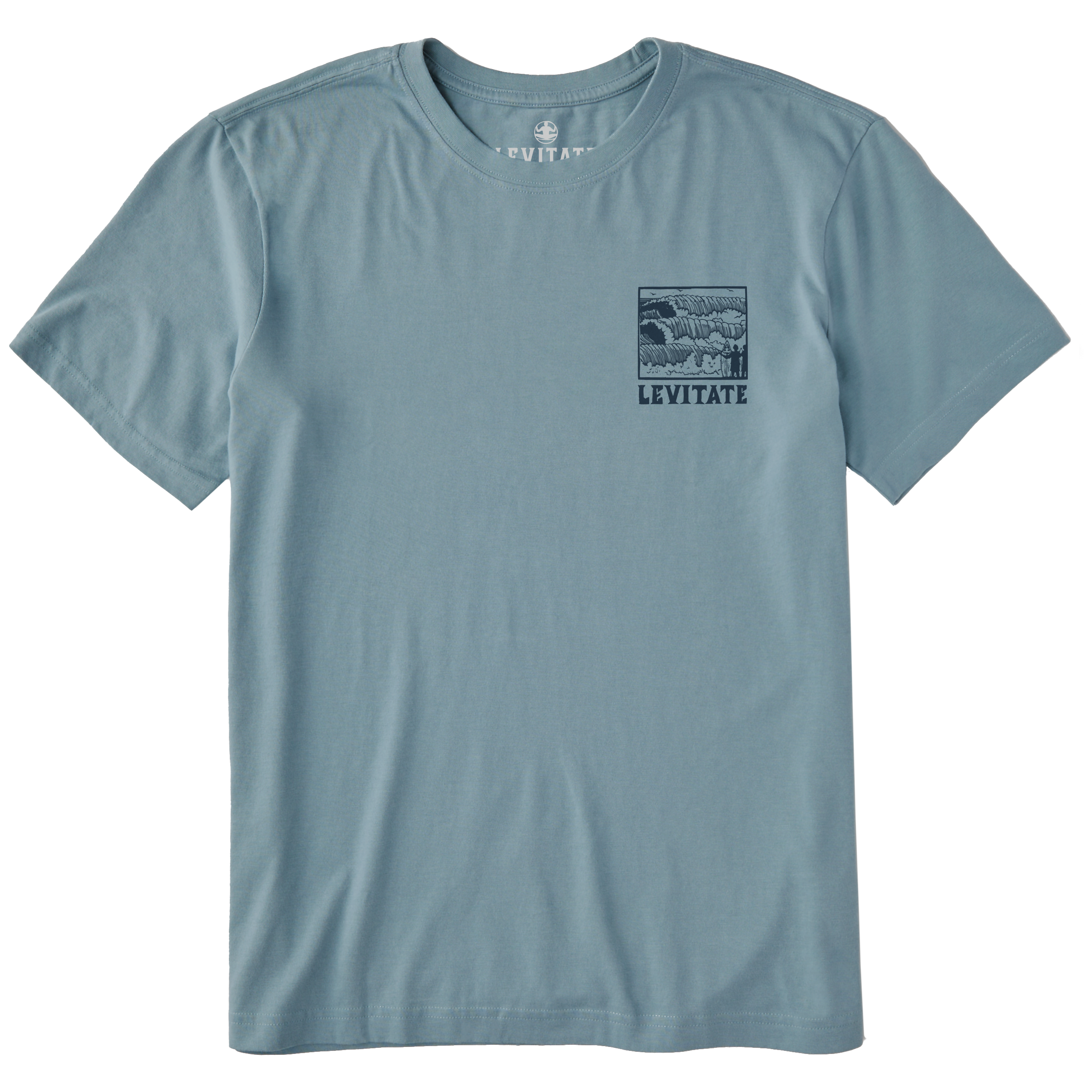 Men's Block Print Waves Short Sleeve Premium Tee - Levitate