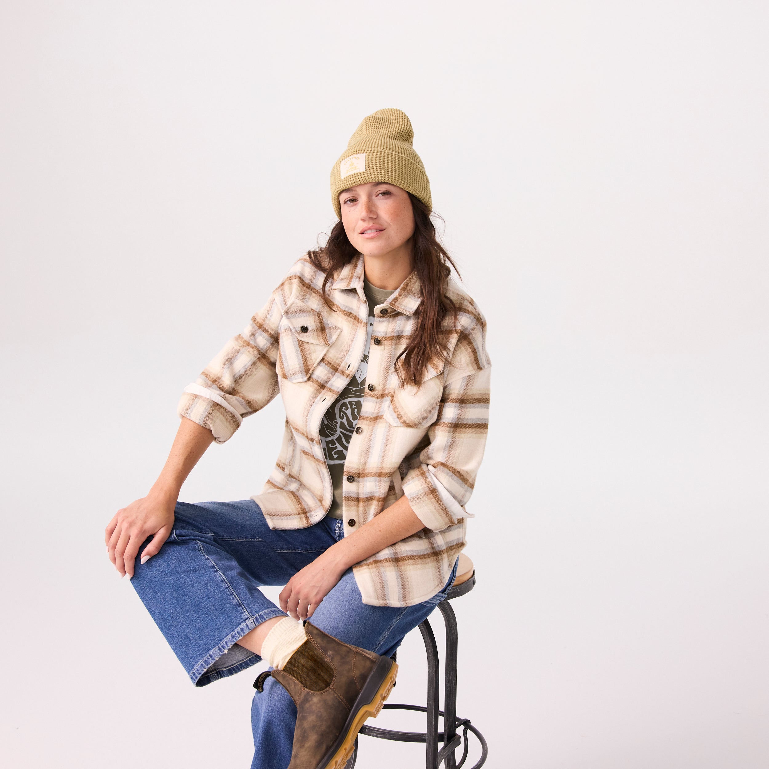 Women's Flannel Shirt Jacket – Levitate - Main Image