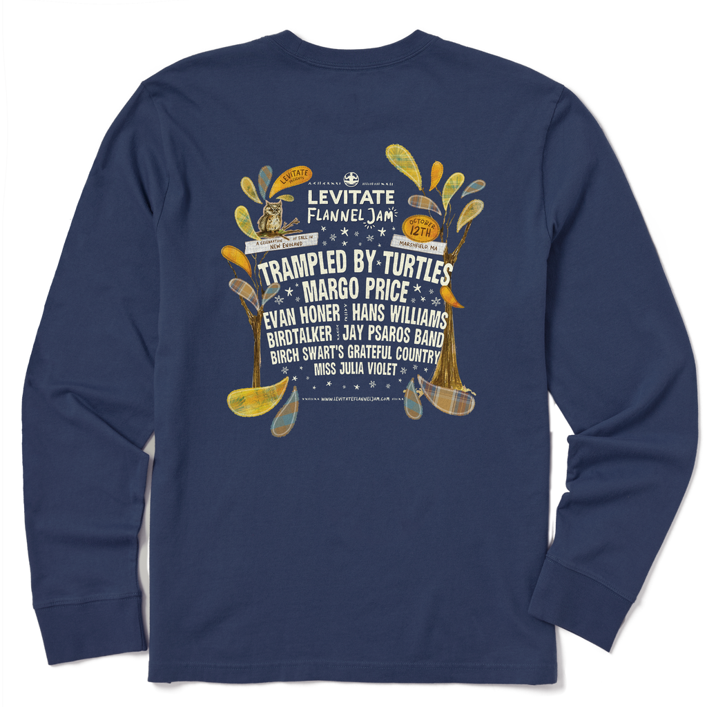 Mens Flannel Jam 24 Lineup Long Sleeve Premium Tee - Levitate