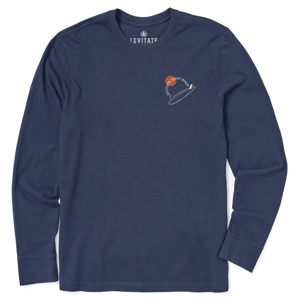 Men's Single Fin Club Long Sleeve Premium Tee - Levitate