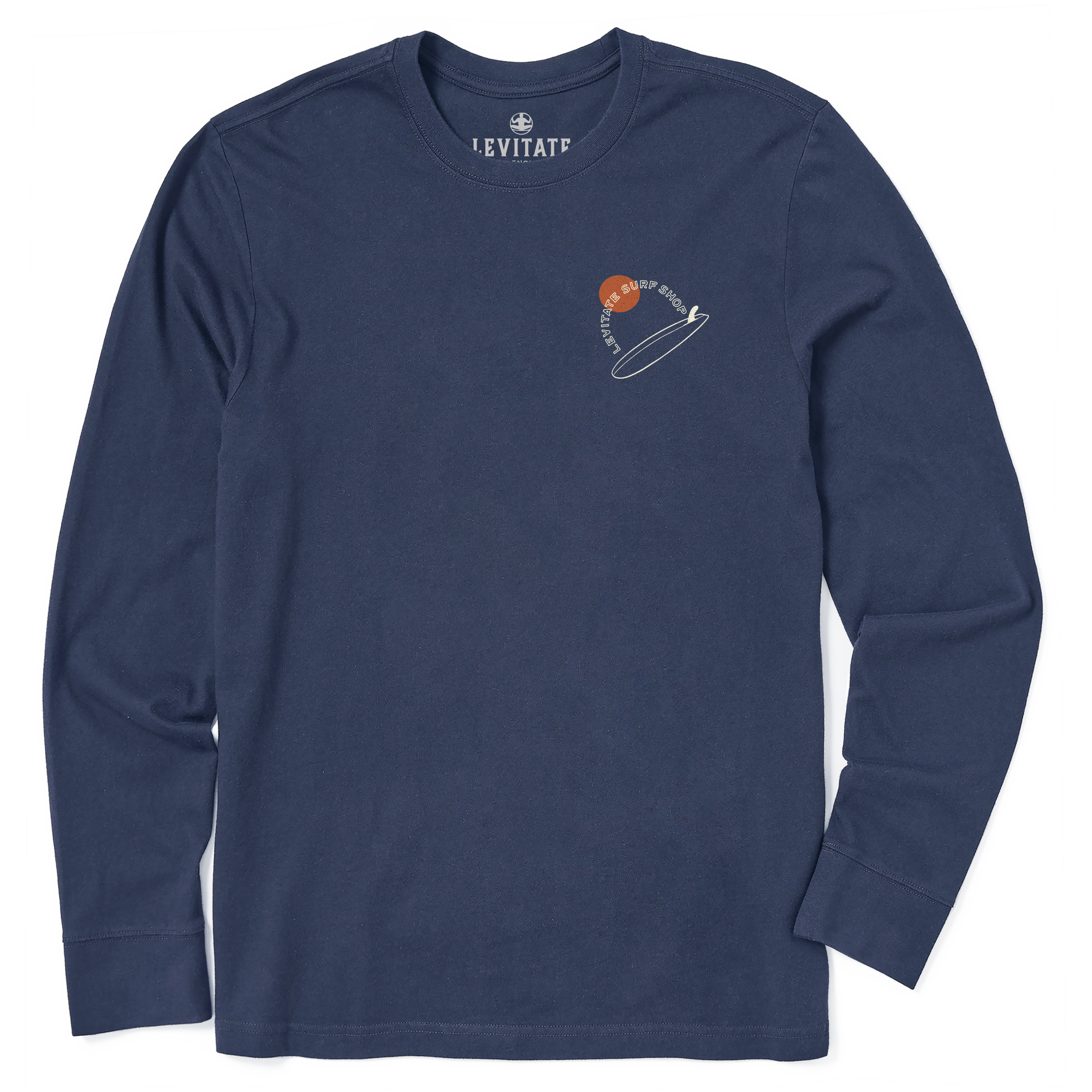 Men's Single Fin Club Long Sleeve Premium Tee - Levitate