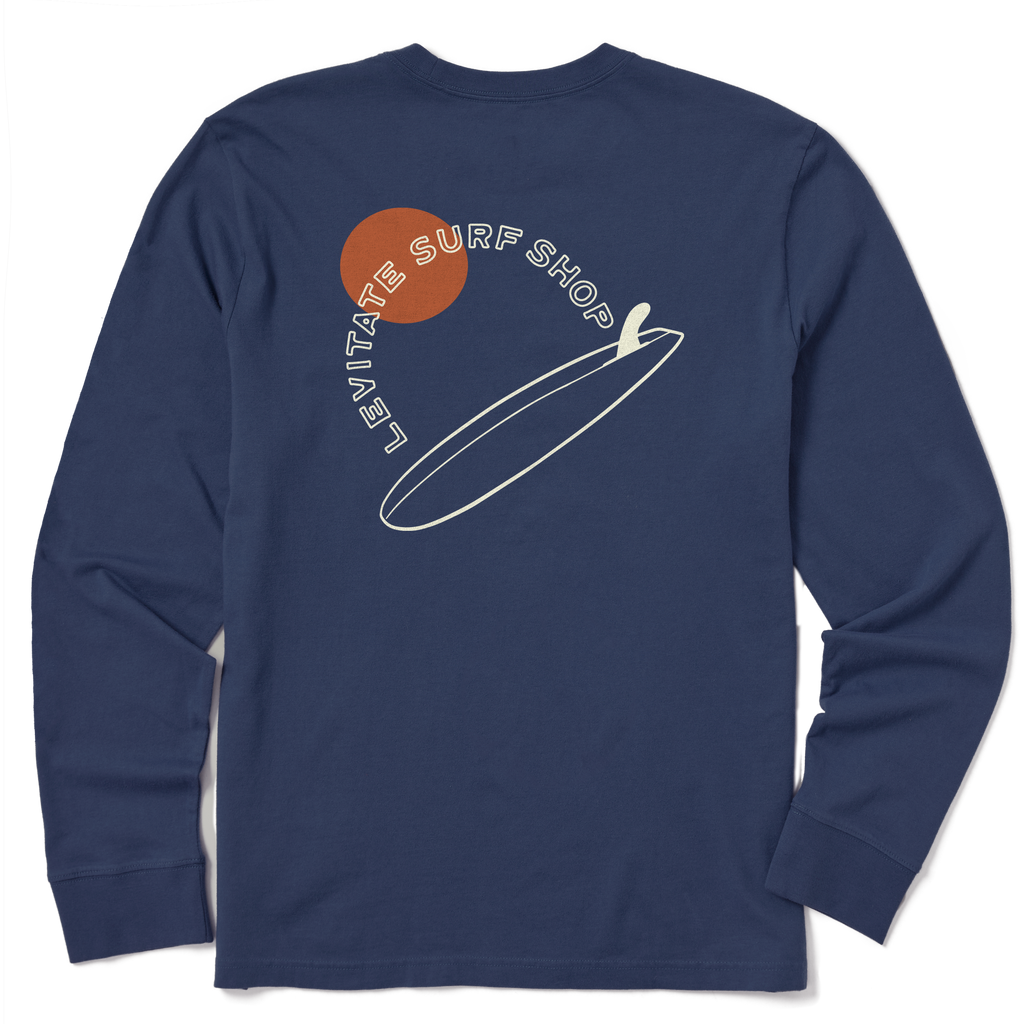 Men's Single Fin Club Long Sleeve Premium Tee - Levitate