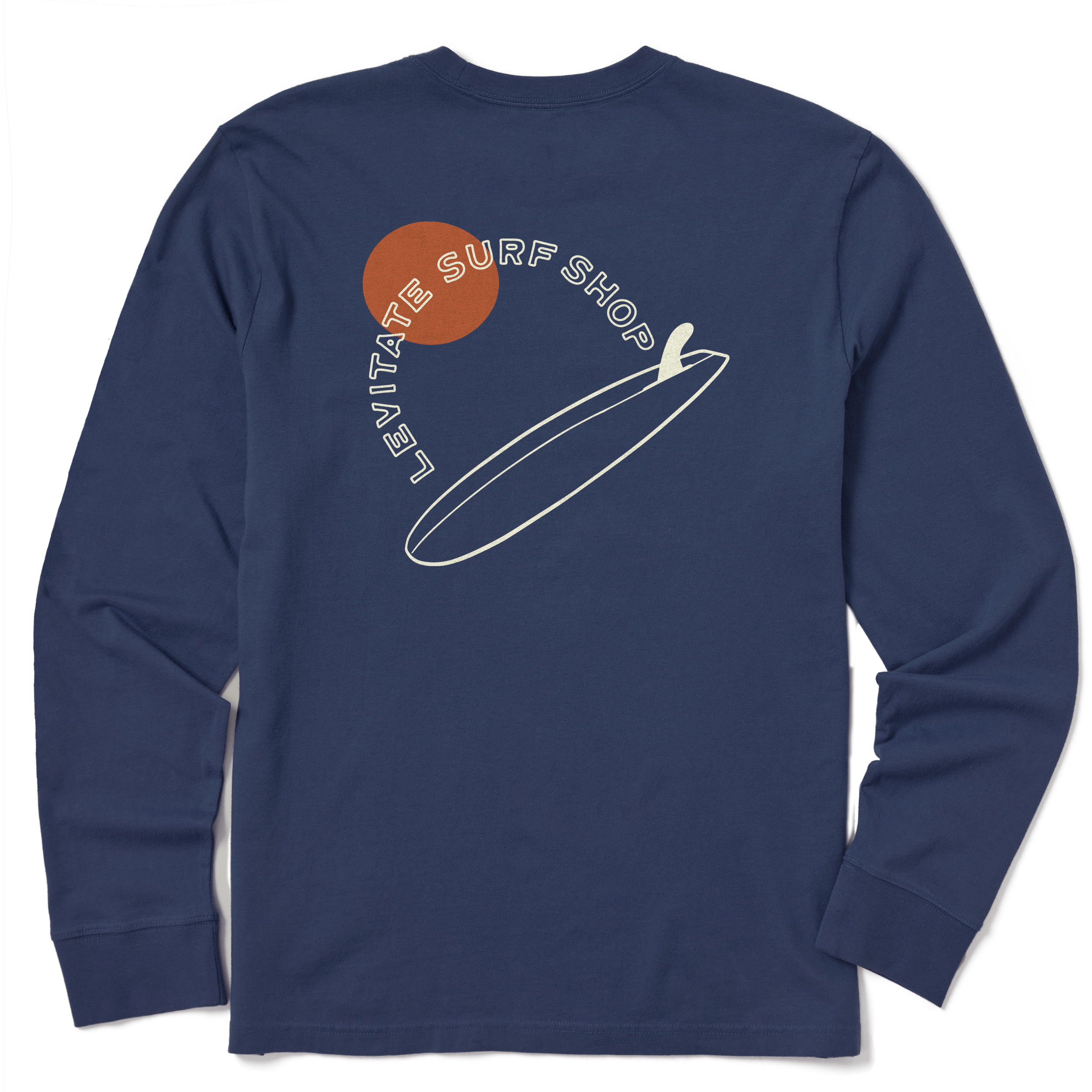 Men's Single Fin Club Long Sleeve Premium Tee - Levitate