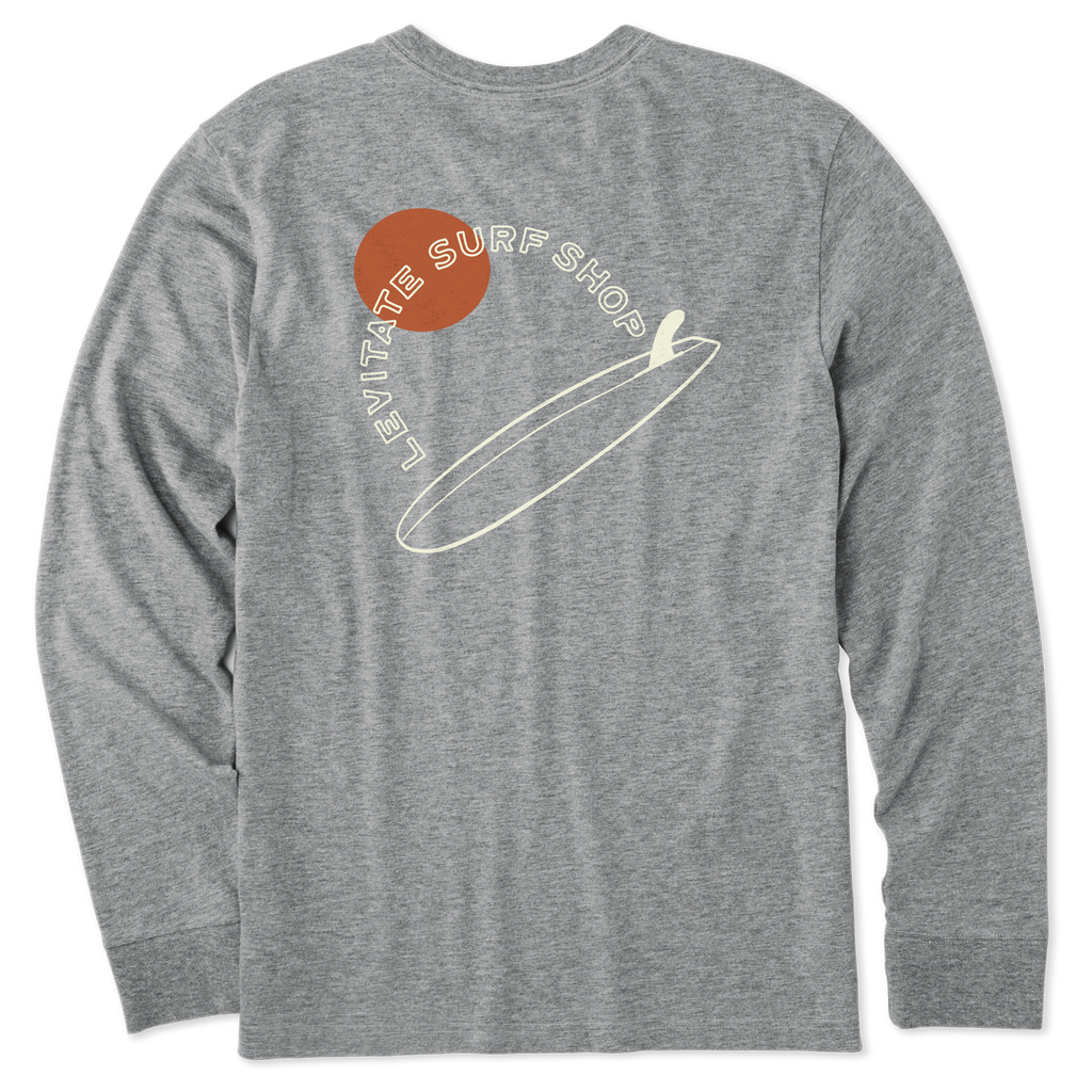 Men's Single Fin Club Long Sleeve Premium Tee - Levitate