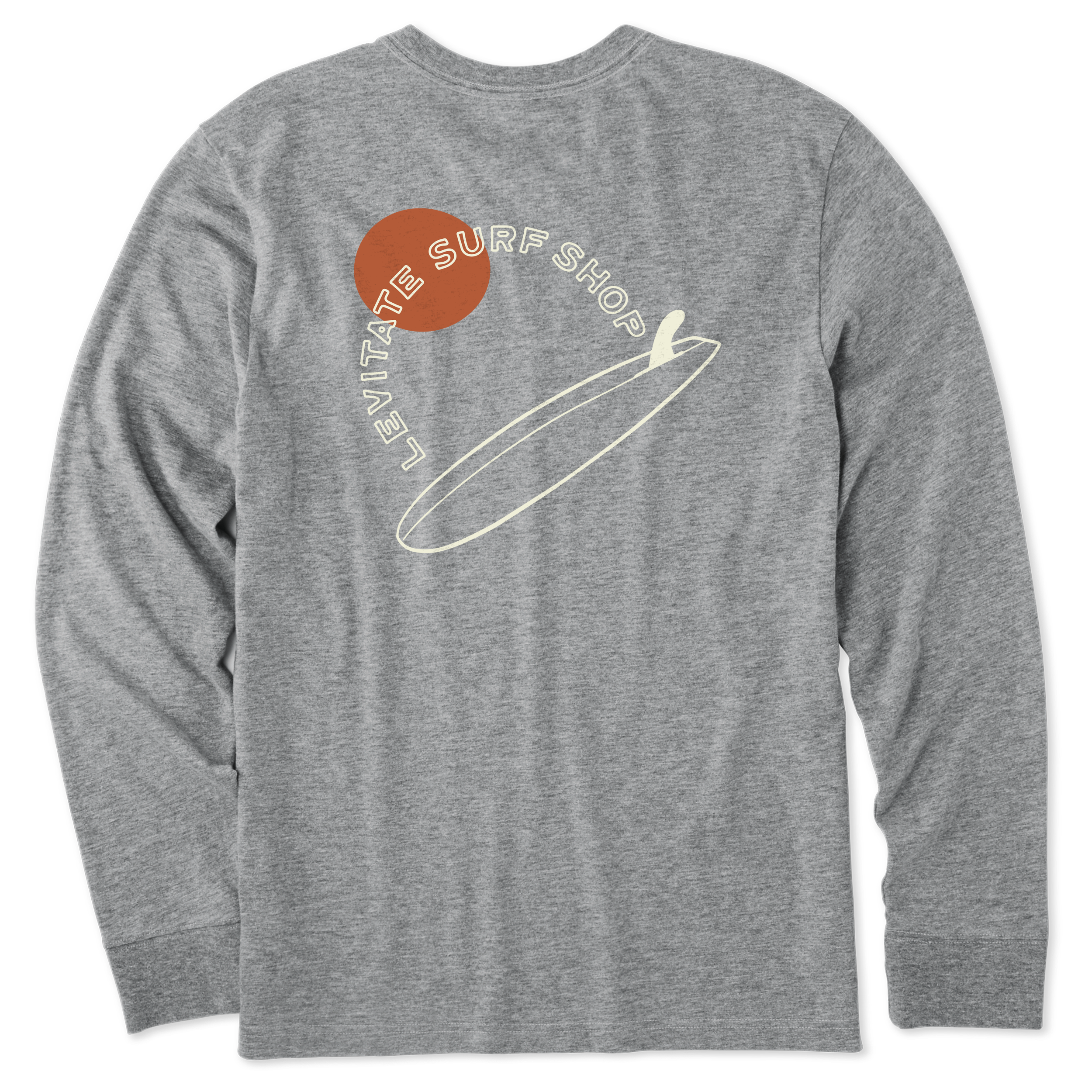 Men's Single Fin Club Long Sleeve Premium Tee - Levitate