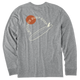 Medium Heather Gray - Men's Single Fin Club Long Sleeve Premium Tee