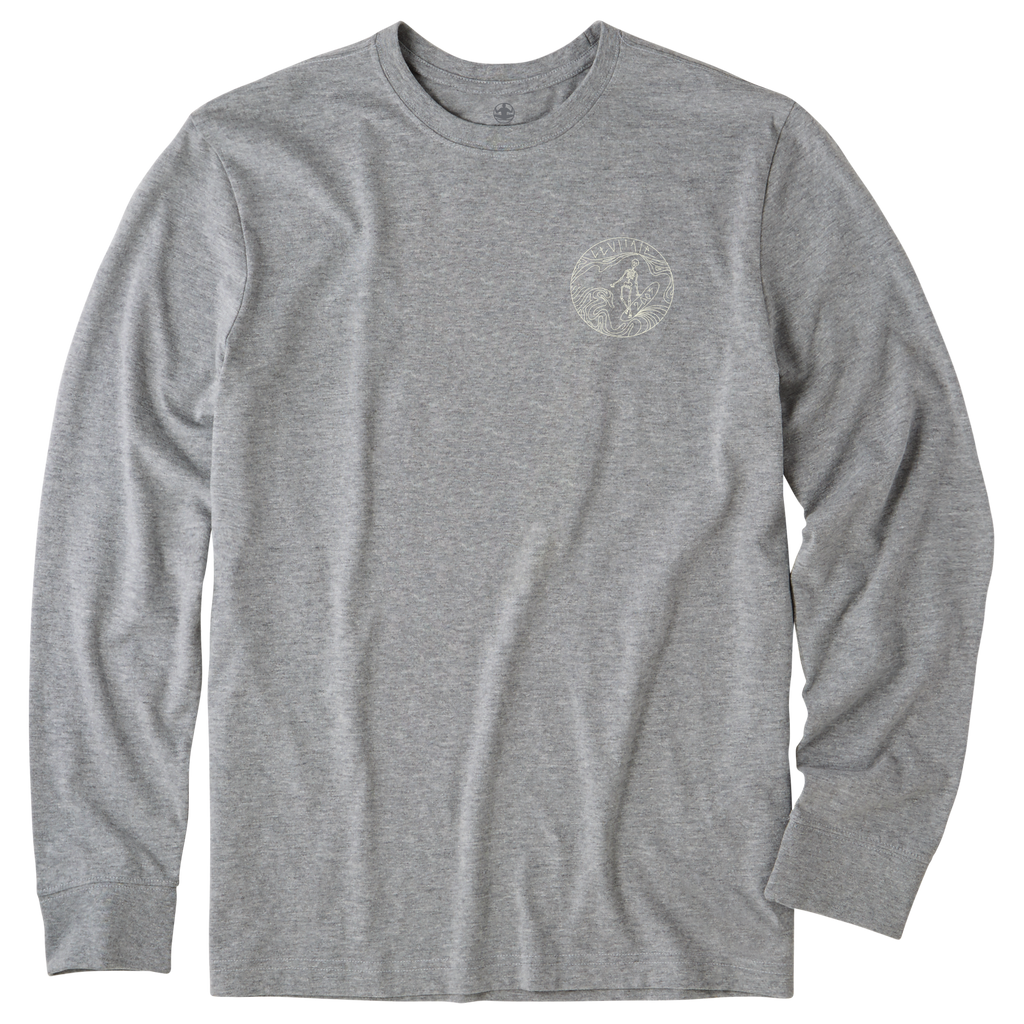 Men's Skeleton Surfer Long Sleeve Premium Tee - Levitate