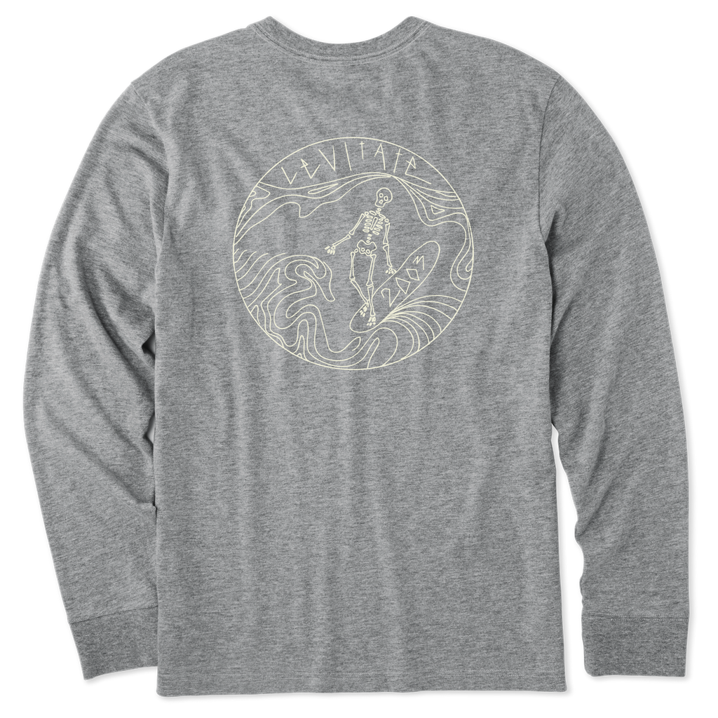 Men's Skeleton Surfer Long Sleeve Premium Tee - Levitate