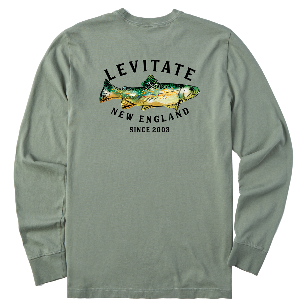 Men's Trippy Trout Long Sleeve Premium Tee - Levitate