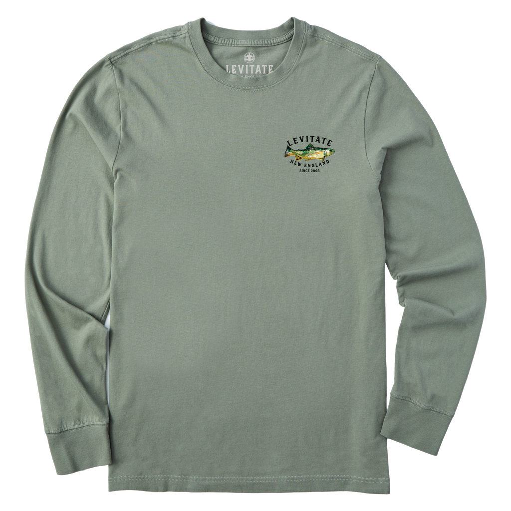 Men's Trippy Trout Long Sleeve Premium Tee - Levitate