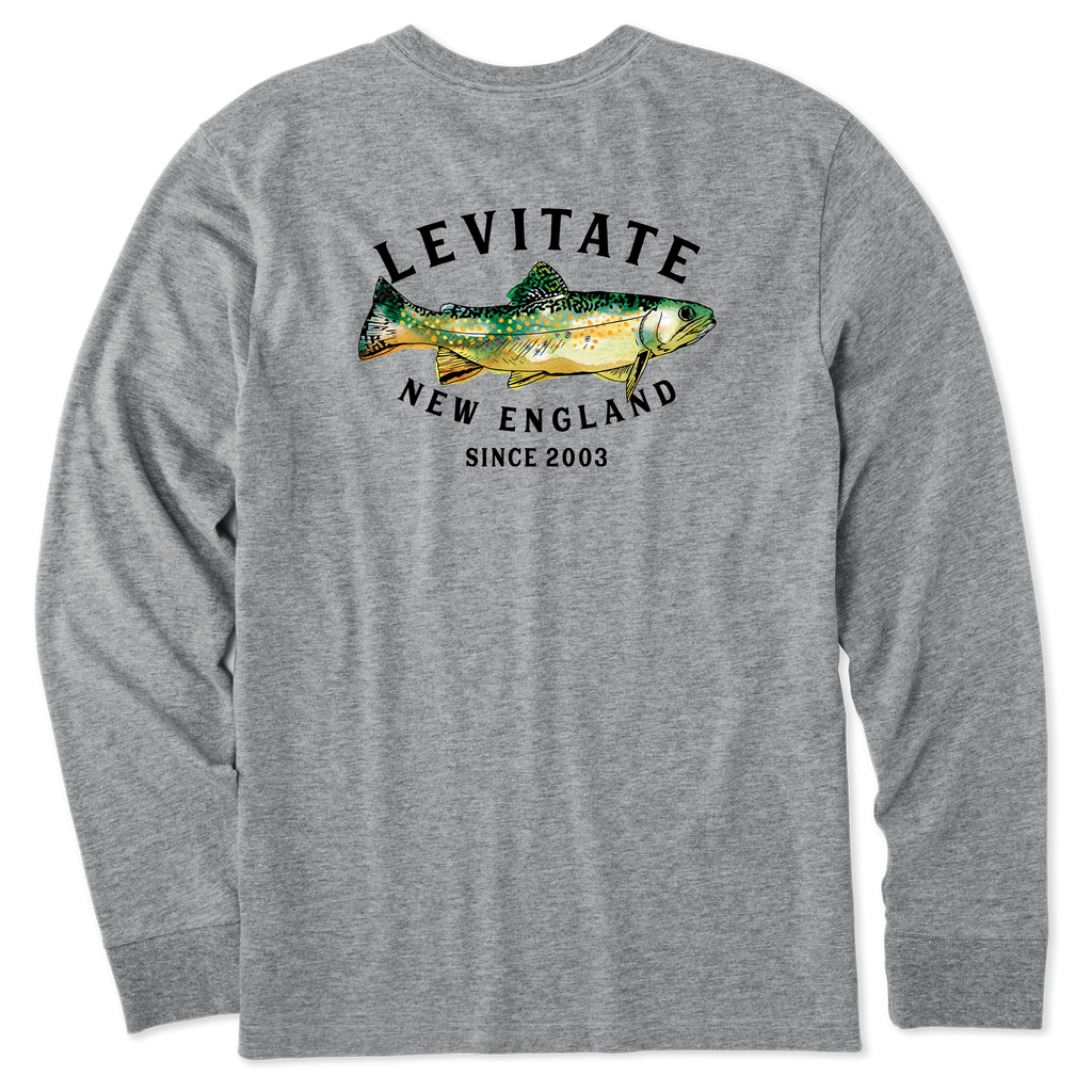 Men's Trippy Trout Long Sleeve Premium Tee - Levitate