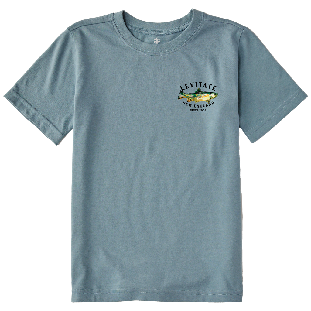 Kid's Trippy Trout Short Sleeve Premium Tee - Levitate