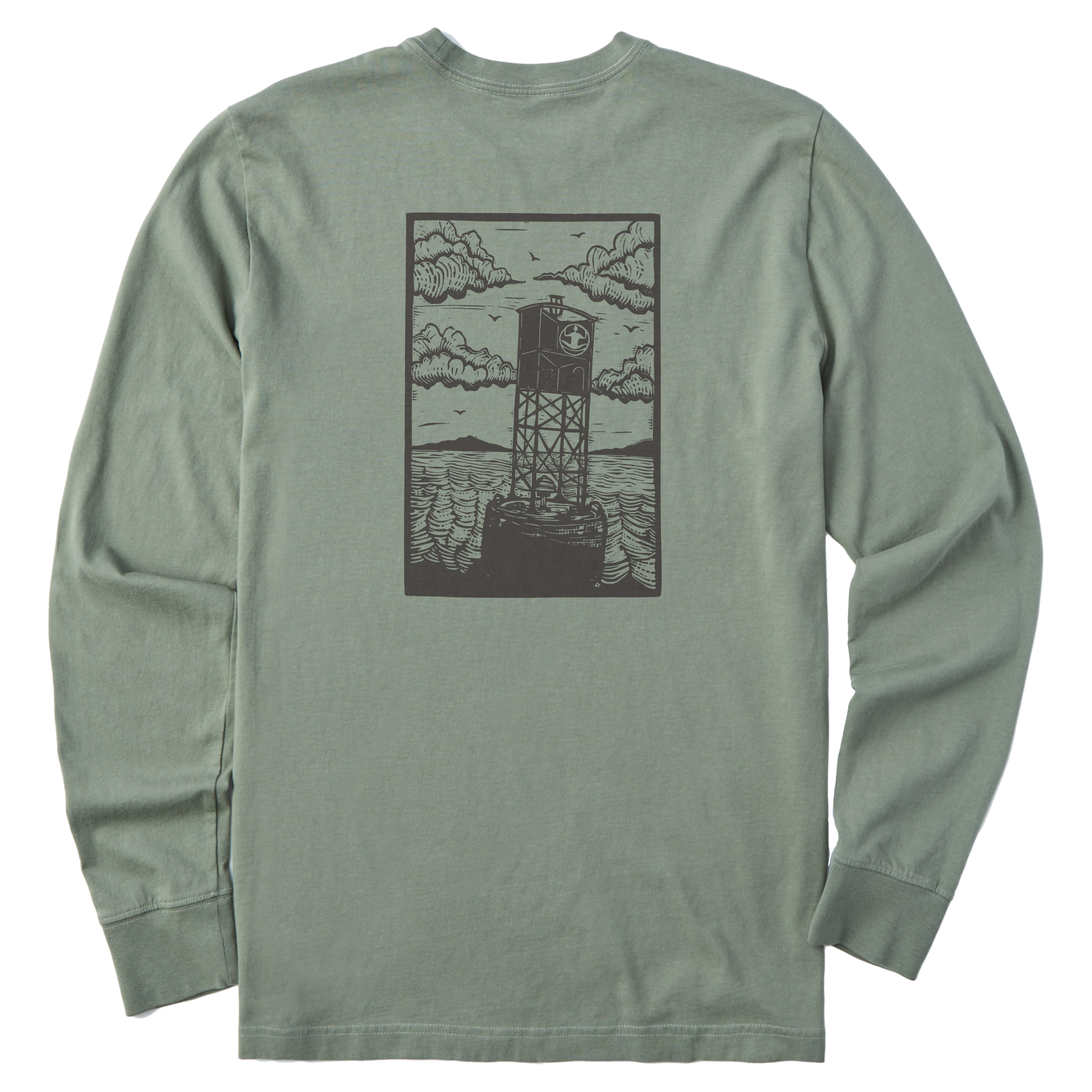 Men's Block Print Buoys Long Sleeve Premium Tee