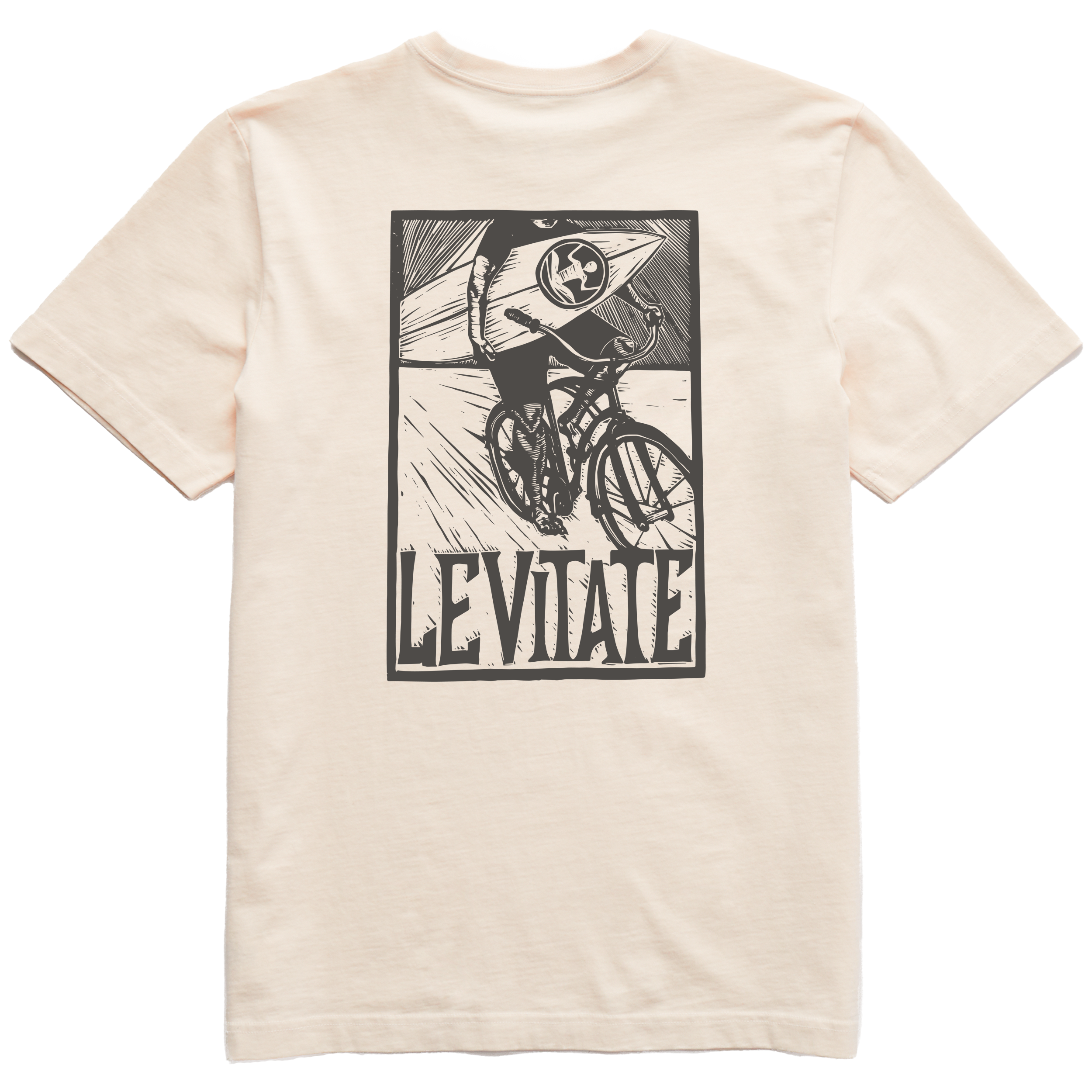 Men's Block Print Surfer Short Sleeve Premium Tee - Levitate