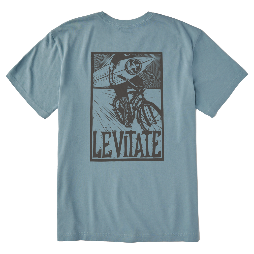 Men's Block Print Surfer Short Sleeve Premium Tee - Levitate