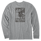 Men's Block Print Surfer Long Sleeve Premium Tee - Levitate