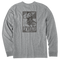 Medium Heather Gray - Men's Block Print Surfer Long Sleeve Premium Tee