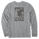 Medium Heather Gray - Men's Block Print Surfer Long Sleeve Premium Tee