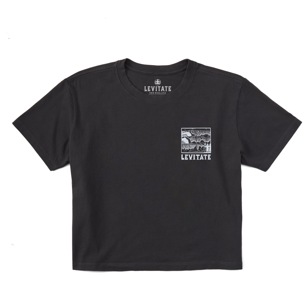 Women's Block Print Waves Short Sleeve Premium Tee - Levitate