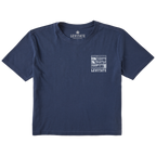 Women's Block Print Waves Short Sleeve Premium Tee - Levitate