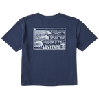 Women's Block Print Waves Short Sleeve Premium Tee - Levitate