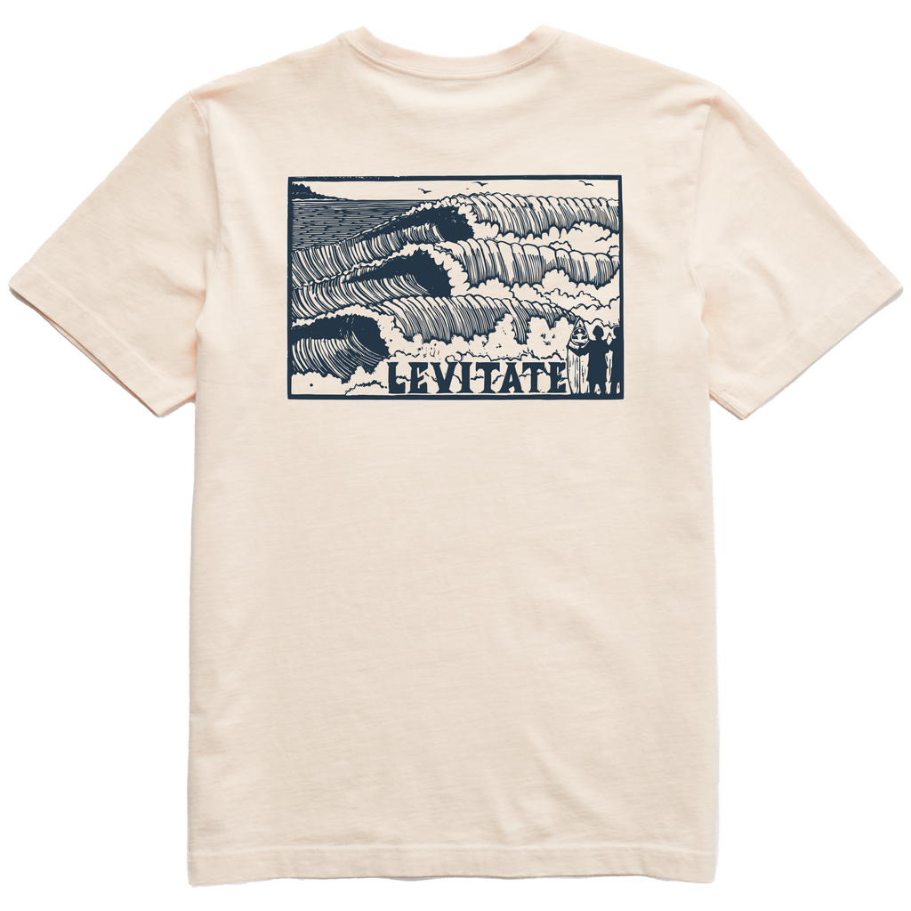 Men's Block Print Waves Short Sleeve Premium Tee - Levitate