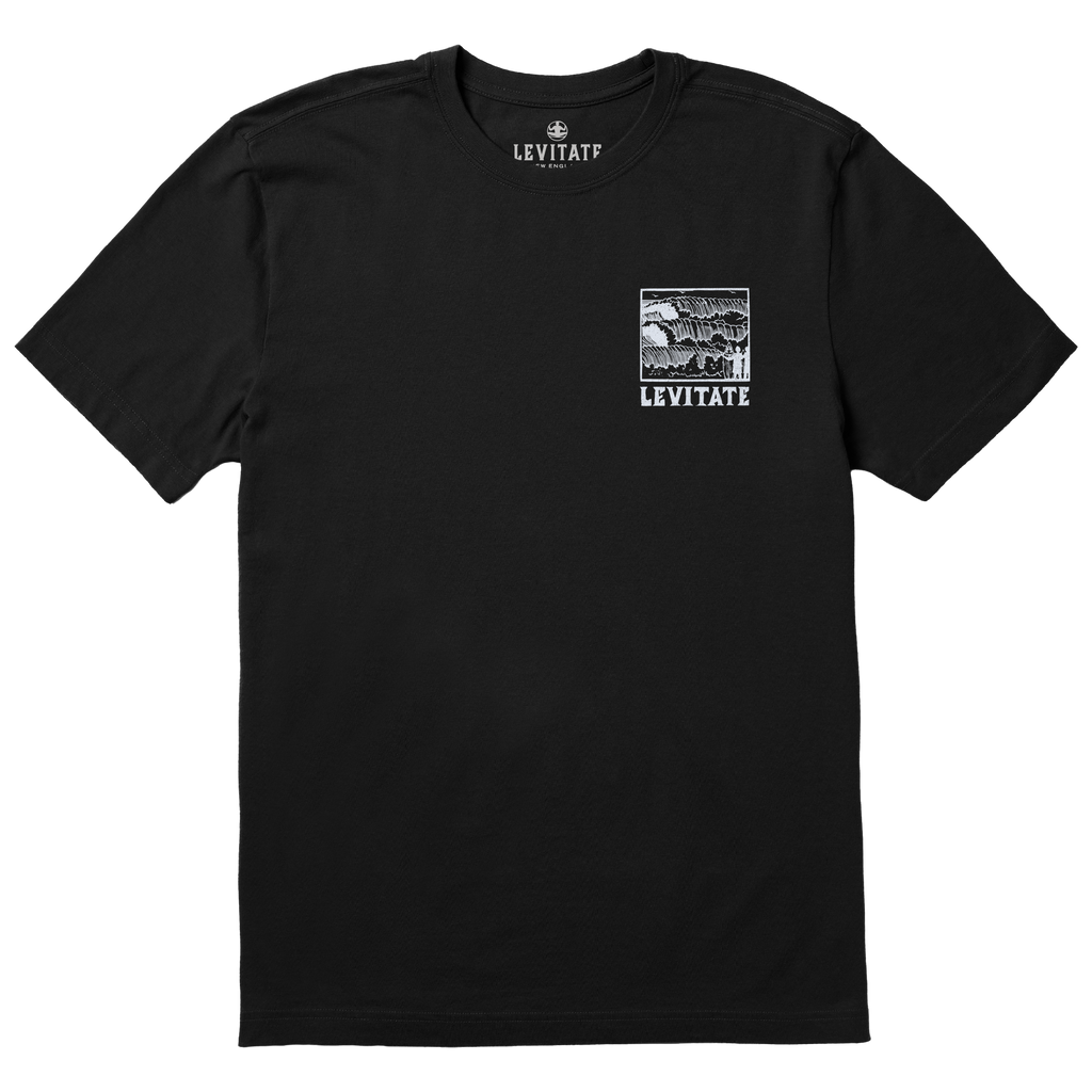 Men's Block Print Waves Short Sleeve Premium Tee - Levitate