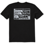 Men's Block Print Waves Short Sleeve Premium Tee - Levitate