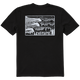 Black - Men's Block Print Waves Short Sleeve Premium Tee
