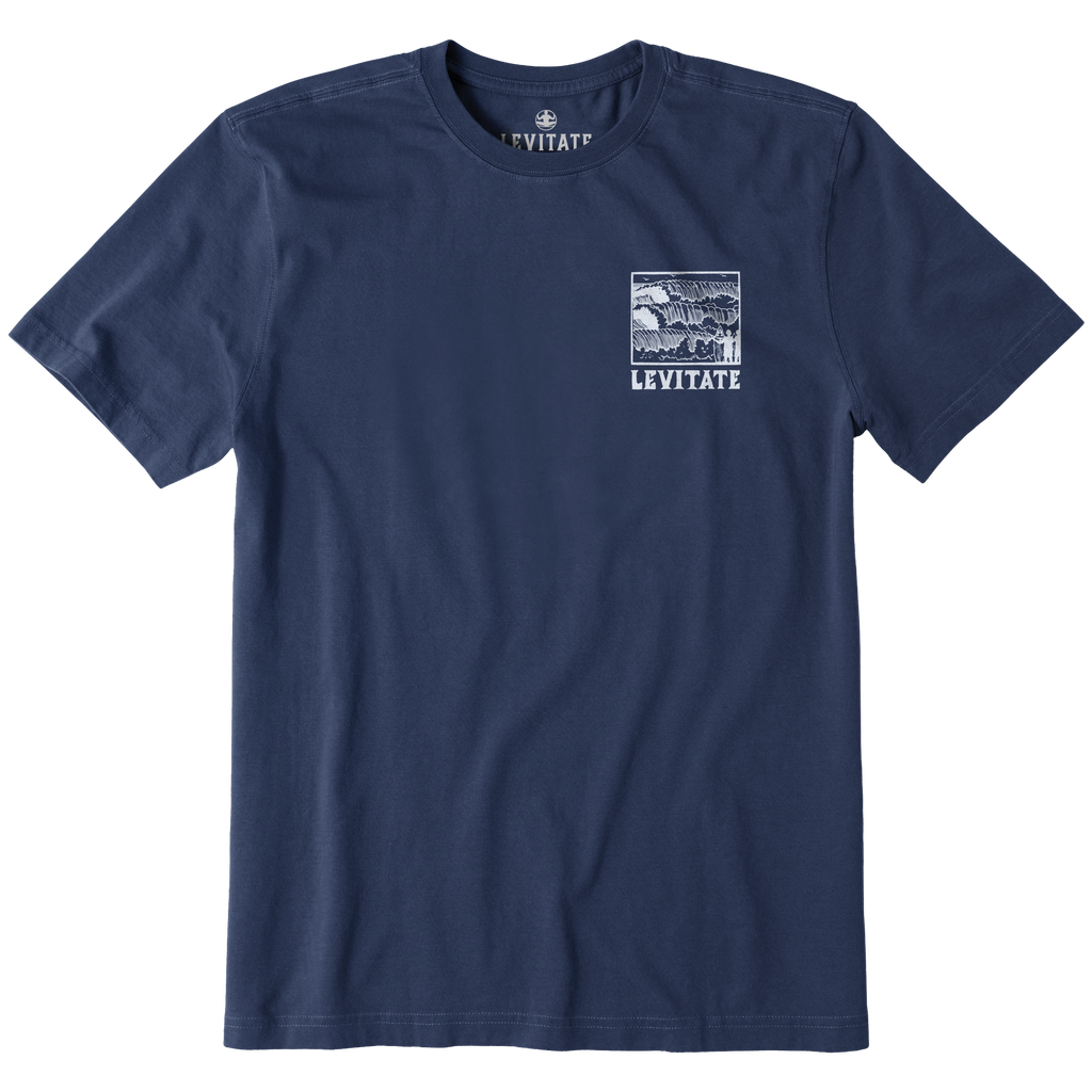 Men's Block Print Waves Short Sleeve Premium Tee - Levitate