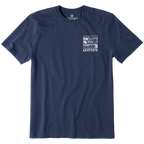Men's Block Print Waves Short Sleeve Premium Tee - Levitate