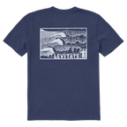Men's Block Print Waves Short Sleeve Premium Tee - Levitate