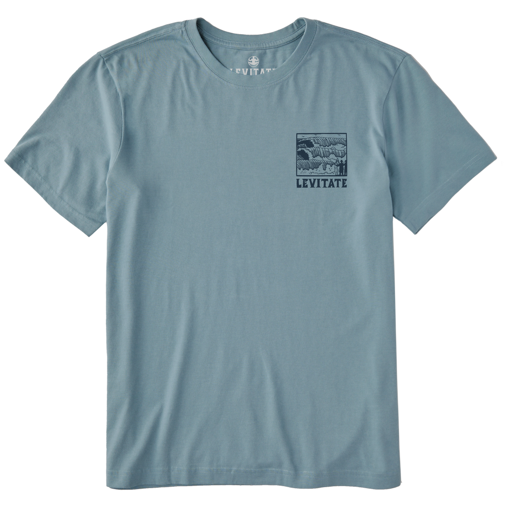 Men's Block Print Waves Short Sleeve Premium Tee - Levitate