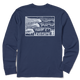 Delta Blue - Men's Block Print Waves Long Sleeve Premium Tee