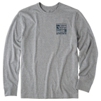 Men's Block Print Waves Long Sleeve Premium Tee - Levitate