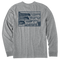 Medium Heather Gray - Men's Block Print Waves Long Sleeve Premium Tee
