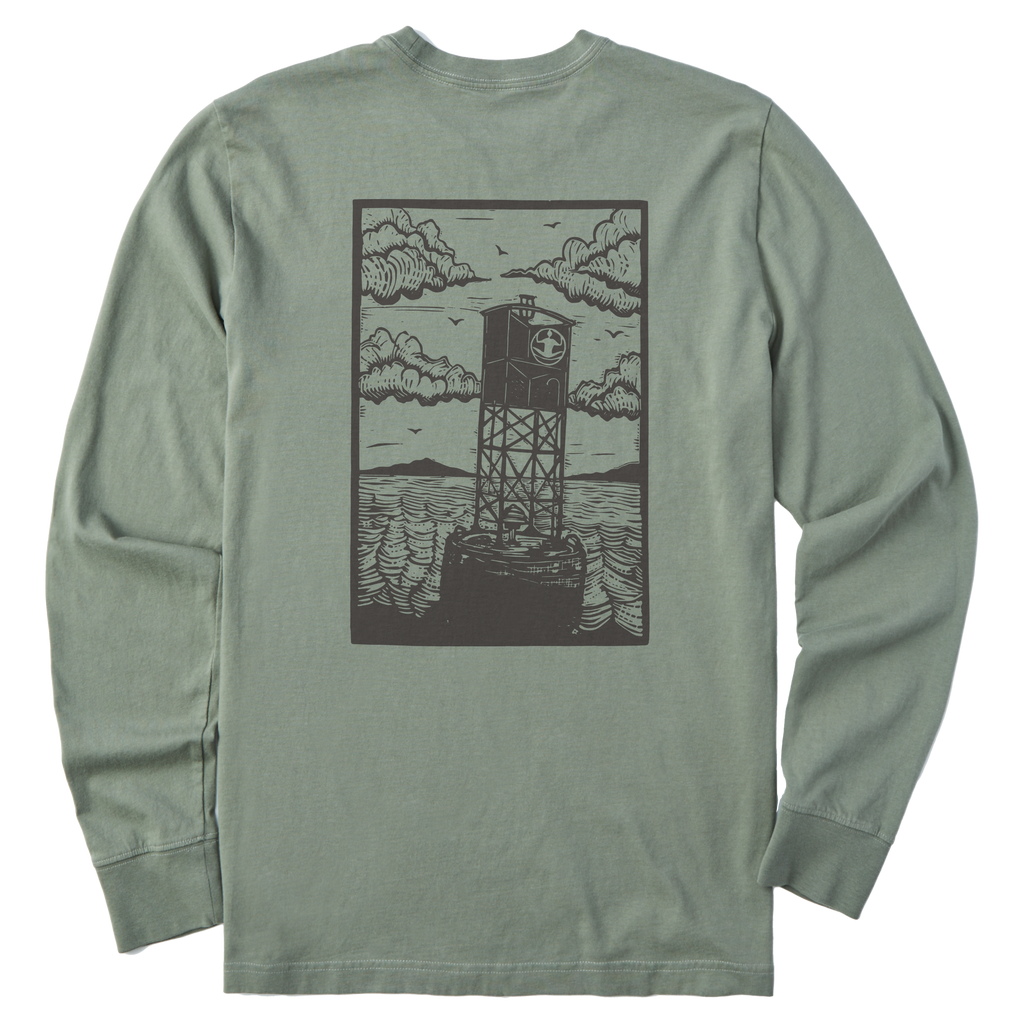Men's Block Print Buoys Long Sleeve Premium Tee - Levitate