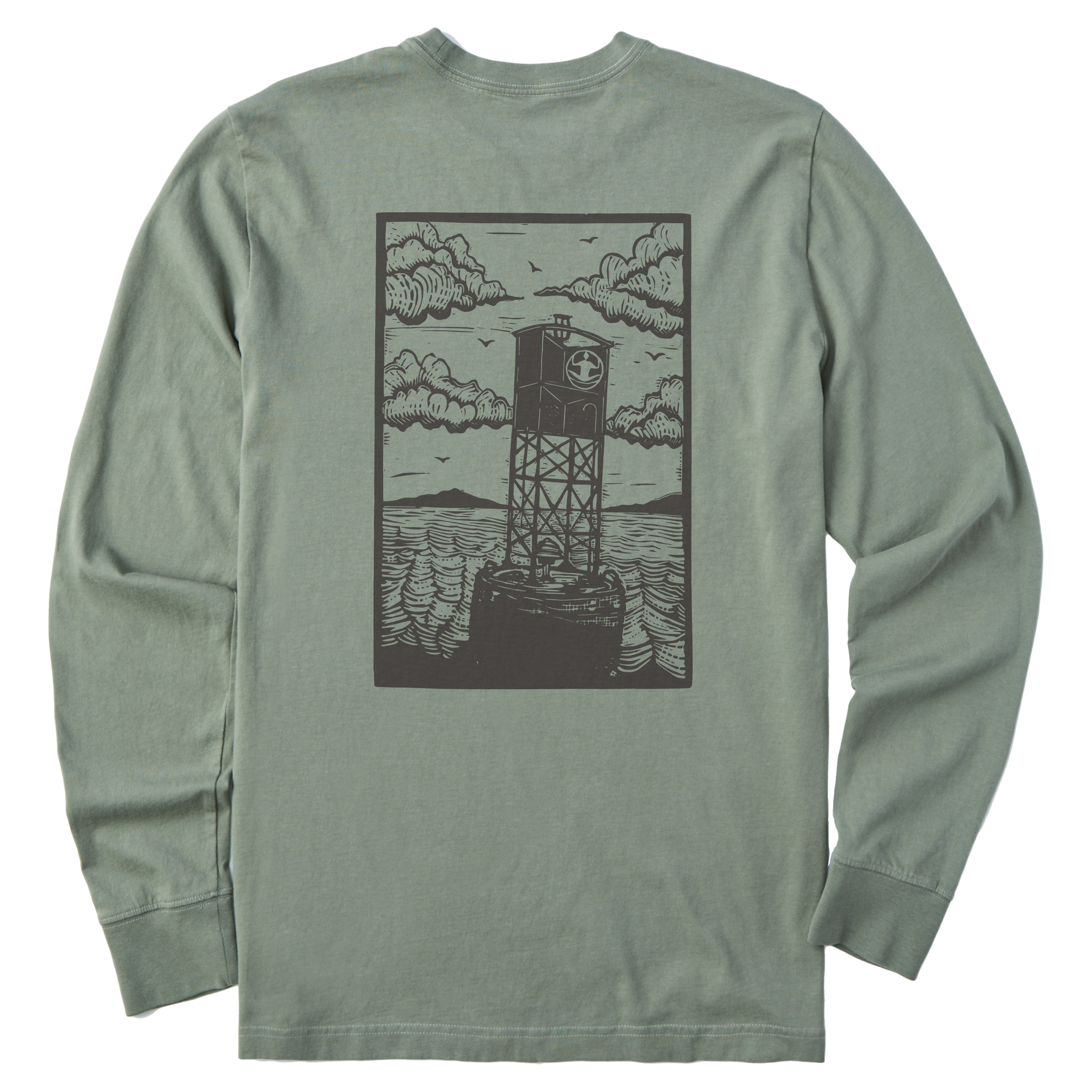 Men's Block Print Buoys Long Sleeve Premium Tee - Levitate