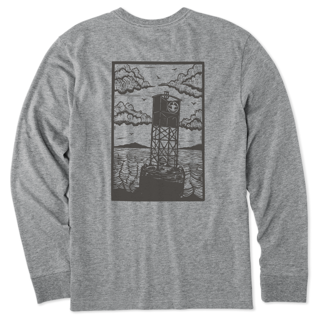 Men's Block Print Buoys Long Sleeve Premium Tee - Levitate