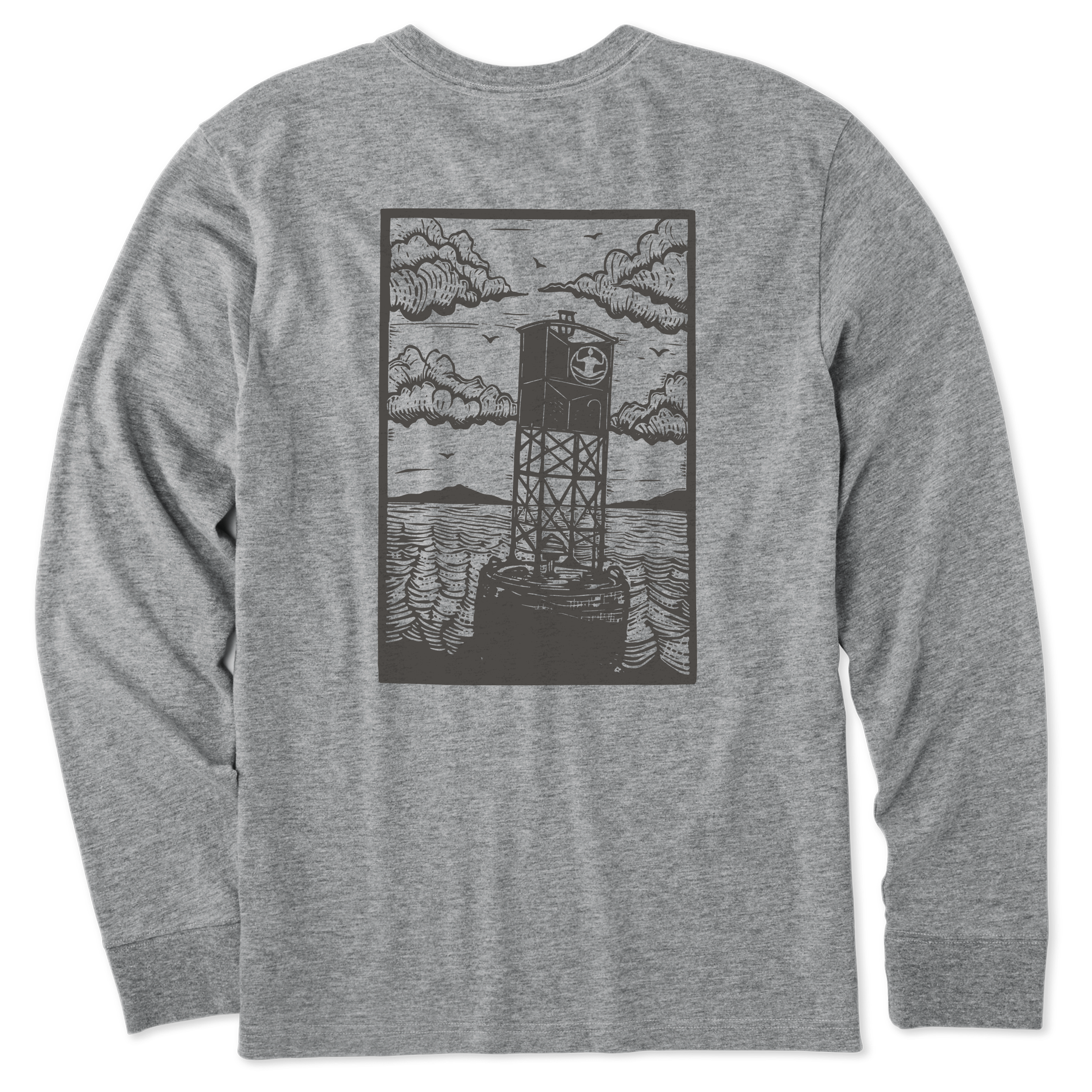 Men's Block Print Buoys Long Sleeve Premium Tee - Levitate