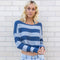 Bold Stripe - Stellwagen/Pearl - Women's Island Sweater
