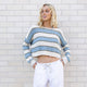 Bold Stripe - Blue Cloud/Frost - Women's Island Sweater