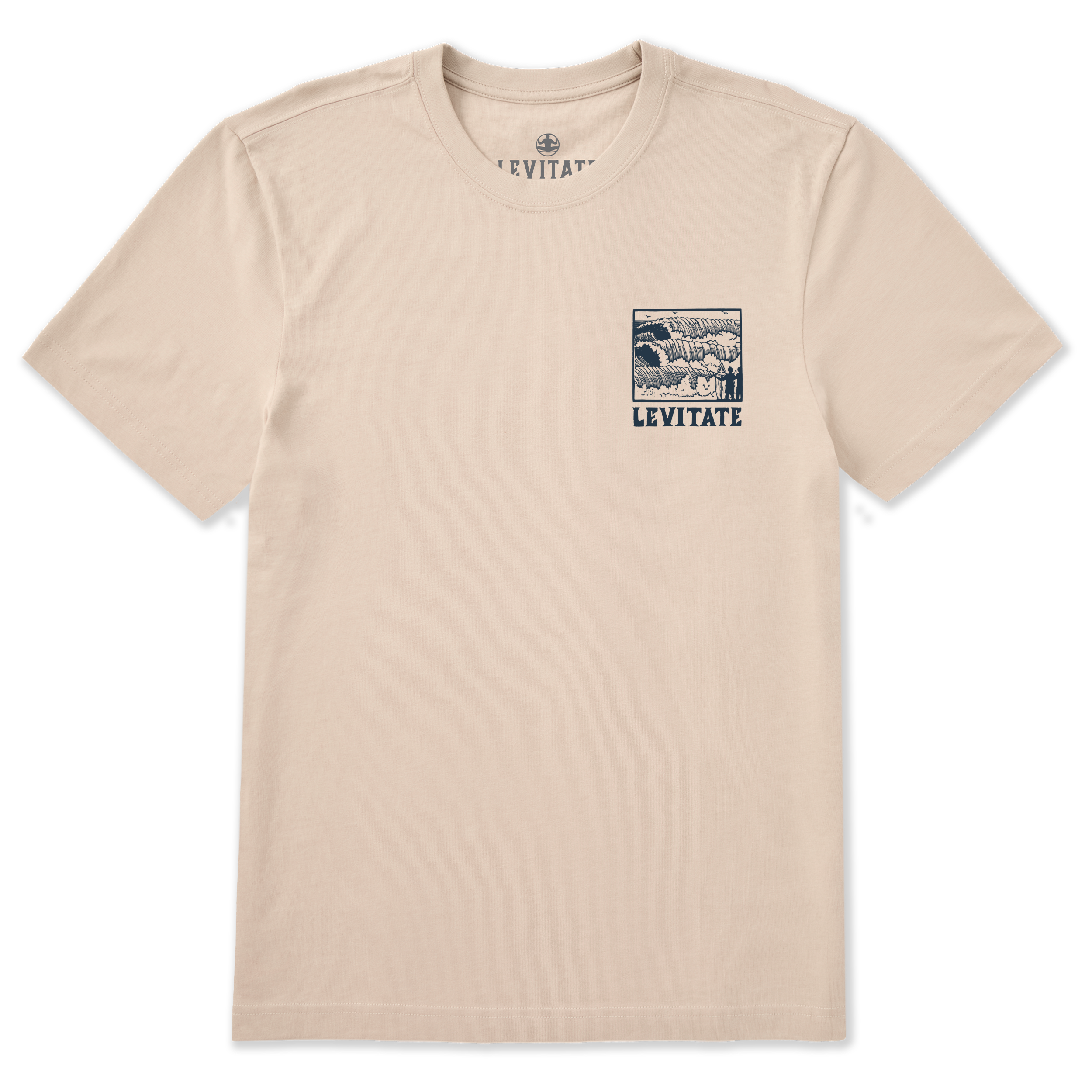 Men's Block Print Waves Short Sleeve Premium Tee